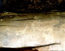 Cave paintings in the Abrigo del Navazo.