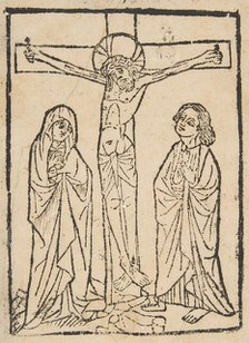 Christ on the Cross, with the Virgin and Saint John, 15th century. Creator: Anon.