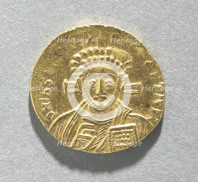 Solidus of Justinian II with Bust of Christ (obverse), 705. Creator: Unknown.