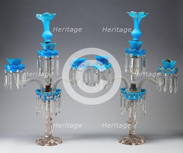 Two Candelabra, France, c. 1835. Creator: Unknown.
