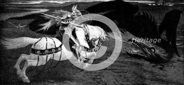 Pictures from the New Gallery: England's Emblem - Walter Crane, 1895. Creator: Unknown.