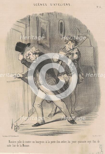 Manière polie de mettre ... a la porte ..., 19th century. Creator: Honore Daumier.