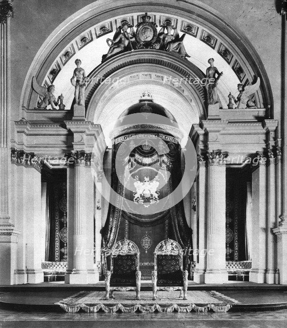 Thrones in the ball room at Buckingham Palace, London, 1935. Artist: Unknown