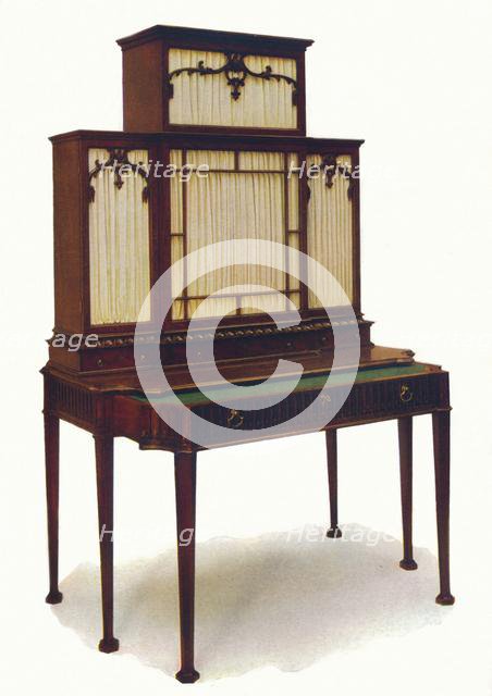 'Chippendale Mahogany Secretaire Bookcase', mid 18th century, (1930). Creator: Unknown.