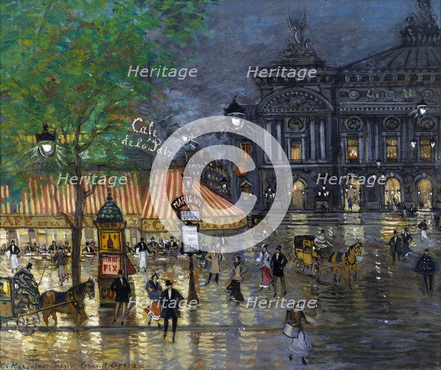 Place de l'Opéra, Paris. Artist: Korovin, Konstantin Alexeyevich (1861-1939)