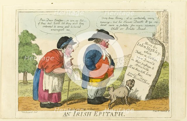 An Irish Epitaph, 1807. Creator: Isaac Cruikshank.