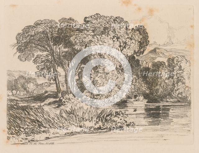 Liber Studiorum: Plate 4, View on the Yare, Norfolk, 1838. Creator: John Sell Cotman (British, 1782-1842).
