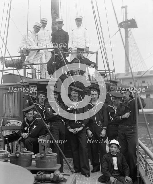 U.S.S. Huntress, officers and crew, 1898. Creator: Unknown.