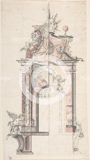 Design for an Altar with a Variant, 18th century. Creator: Attributed to Anonymous.