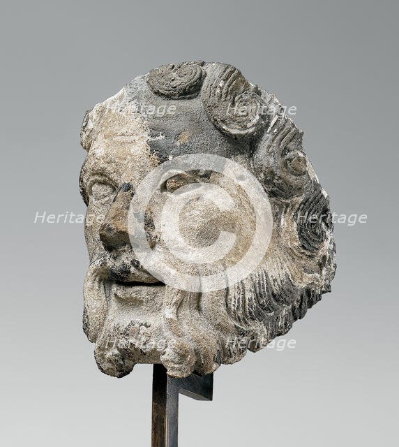 Head of a Bearded Man, French, ca. 1160-70. Creator: Unknown.