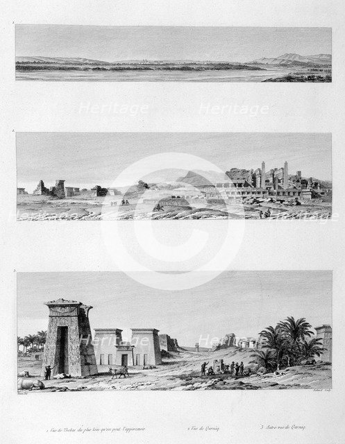 'View of Thebes and Karnak, Egypt', c1808. Artist: Baltard