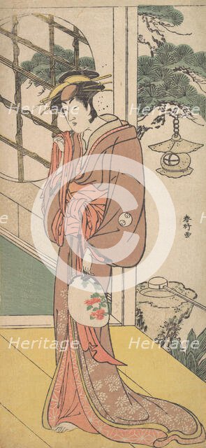 Arashi Ryuzo as a Tall Woman Standing on the Engawa, ca. 1789. Creator: Katsukawa Shunko.