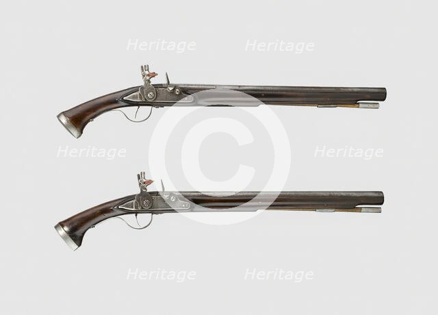 Pair of Flintlock Pistols, England, 1640/60. Creator: Unknown.