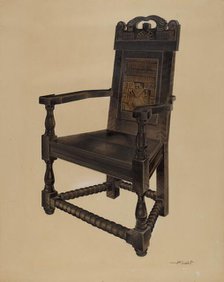 Carved Chair, 1935/1942. Creator: Joseph Sudek.