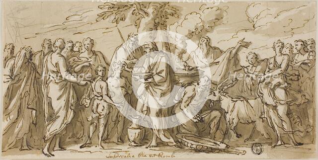Lupercalia (recto), and Sketches of Figures (verso), n.d. Creator: Sir James Thornhill.