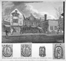 Sir Paul Pindar's House, Half-Moon Street, Bishopsgate, City of London, 1819. Artist: Thomas Dale