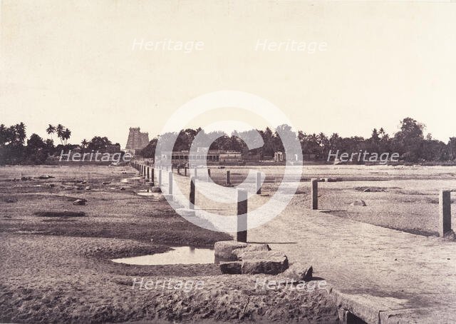 The Causeway Across the Vaigai River, January-March 1858. Creator: Captain Linnaeus Tripe.