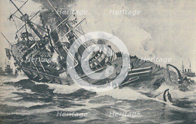 'Last Moments of the Sinking Battleship HMS Victoria, 1893', 1937 Artist: Unknown.