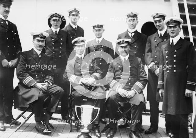 Captain Rostron & under officers of Carpathia [ship], 1912. Creator: Bain News Service.