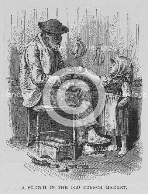 A sketch in the old French market, 1882. Creator: Unknown.