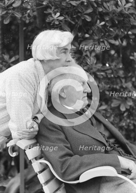 Hauptmann, Gerhart, Mr. and Mrs., outdoors, 1938 Creator: Arnold Genthe.