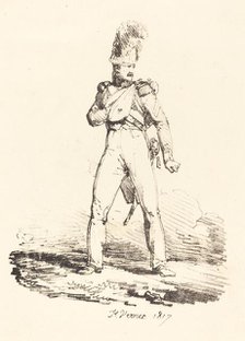 Grenadier, 1817. Creator: Emile Jean-Horace Vernet.