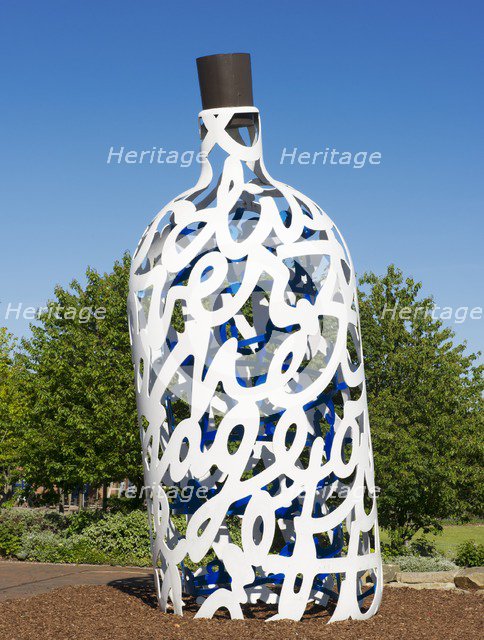 'Bottle of Notes', sculpture in Centre Square, Middlesborough, 2015. Artist: Alun Bull.