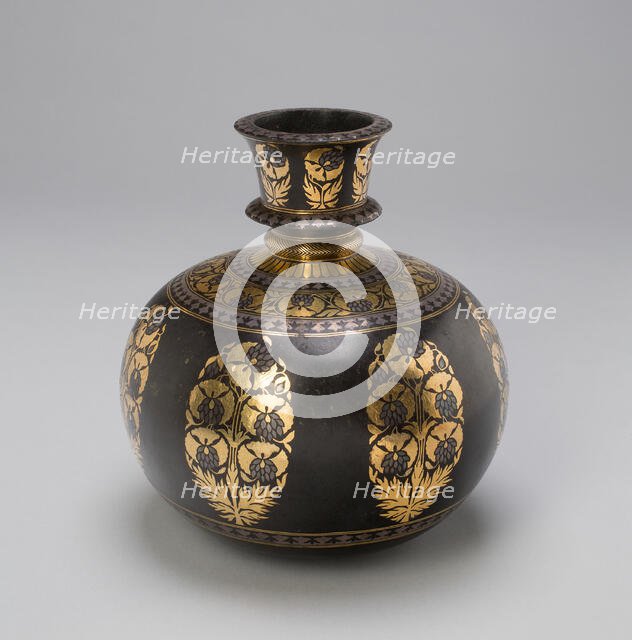 Globular Huqqa Base with Floral Design, 19th century. Creator: Unknown.