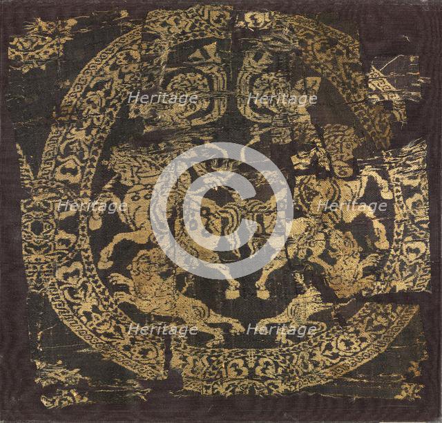 Roundel with Amazons, from a tunic, 600s-800s. Creator: Unknown.