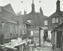 Rear of houses prior to slum clearance, Princess Road, Lambeth, London, 1914. Artist: Unknown.