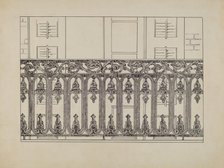 Cast Iron Balcony Rail, c. 1936. Creator: Arelia Arbo.