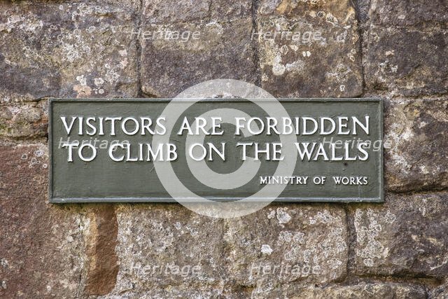 Notice on the wall of Lanercost Priory, Cumbria, 2018. Creator: Alun Bull.