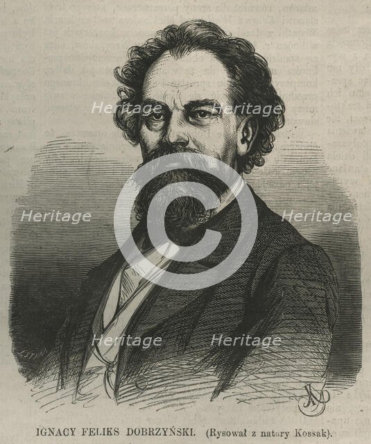 Portrait of the pianist and composer Ignacy Feliks Dobrzynski (1807-1867). Creator: Kossak, Juliusz Fortunat (1824-1899).
