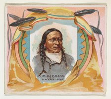 John Grass, Blackfeet Sioux, from the American Indian Chiefs series (N36) for Allen & Gint..., 1888. Creator: Allen & Ginter.