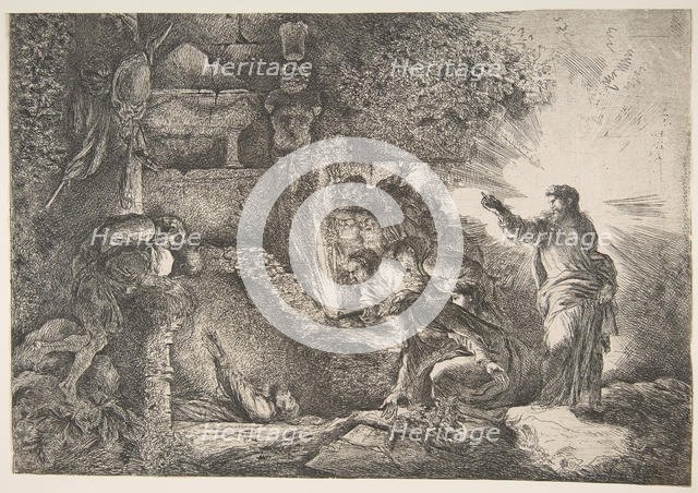 Raising of Lazarus, 1645-1650. Creator: Giovanni Benedetto Castiglione.