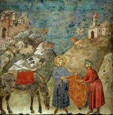 Saint Francis Giving his Mantle to a Poor Man (from Legend of Saint Francis), 1295-1300. Creator: Giotto di Bondone (1266-1377).