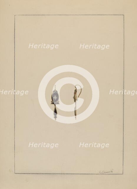 Earrings, 1935/1942. Creator: Albert Camilli.