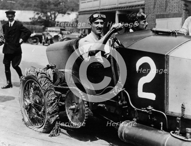 Louis Zborowski at the wheel of Chitty Bang Bang I, Brooklands,1922. Artist: Unknown