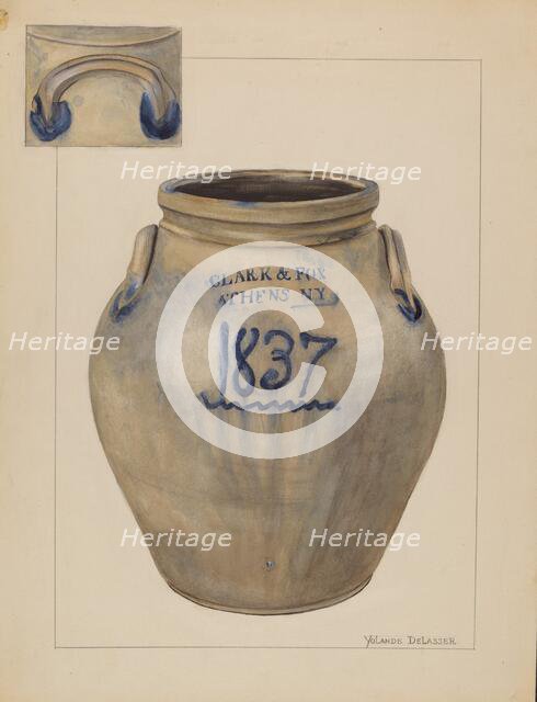 Jar, c. 1936. Creator: Yolande Delasser.
