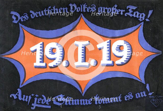 19 January 1919. German federal election, 1919. Creator: Anonymous.