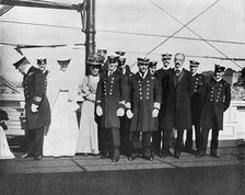 On board the royal yacht Victoria and Albert III, Christiania (Oslo), Norway, 1908.Artist: Queen Alexandra