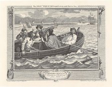 Series "Industry and Idleness", Plate 5: The Idle 'Prentice turn'd away, and sent to Sea, 1747. Creator: Hogarth, William (1697-1764).