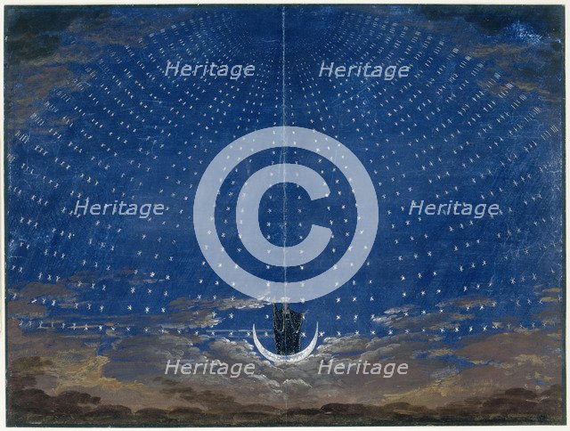Stage design for the opera Die Zauberflöte by Wolfgang Amadeus Mozart.