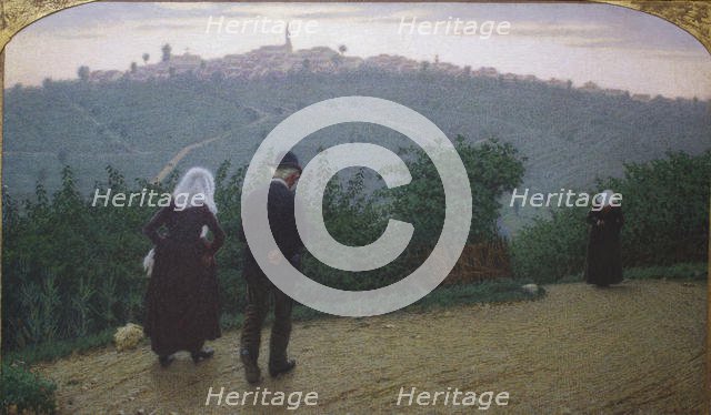 Sunday Dawn (First Mass). Creator: Morbelli, Angelo (1853-1919).