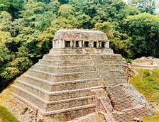 Pyramid and Temple-of-the-Inscriptions, Palenque, Mexico, 7th century. Artist: Unknown