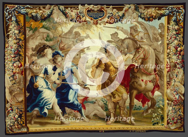 Caesar in the Gallic Wars from The Story of Caesar and Cleopatra, Flanders, c. 1680. Creator: Willem van Leefdael.