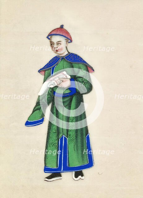 Leaf from Album of Costumes, 19th century. Creator: Unknown.