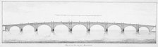Longitudinal section of Blackfriars Bridge, London, 1766. Artist: Anon