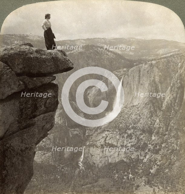 View from Glacier Point, Yosemite Valley, California, USA, 1902.  Artist: Underwood & Underwood