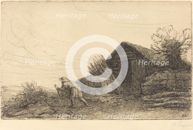 Along the Top of the Hill (Sur le haut de la colline). Creator: Alphonse Legros.